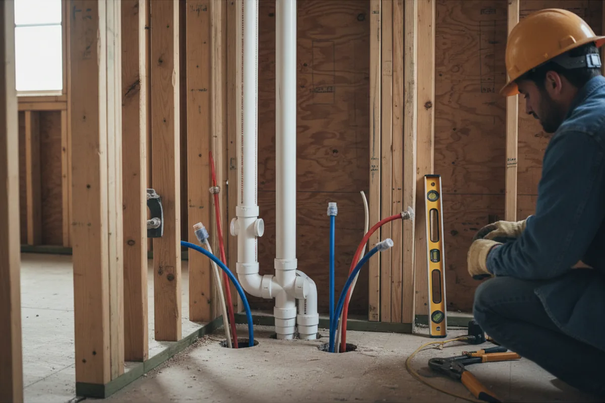 Drain and supply rough-in during Leak Detection in Ochlocknee